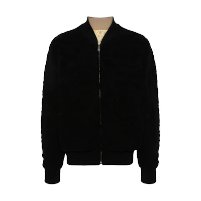 Versace Reversible V-Neck Zipper Jacket Black Long Sleeve 1013860-1A09731-1B000