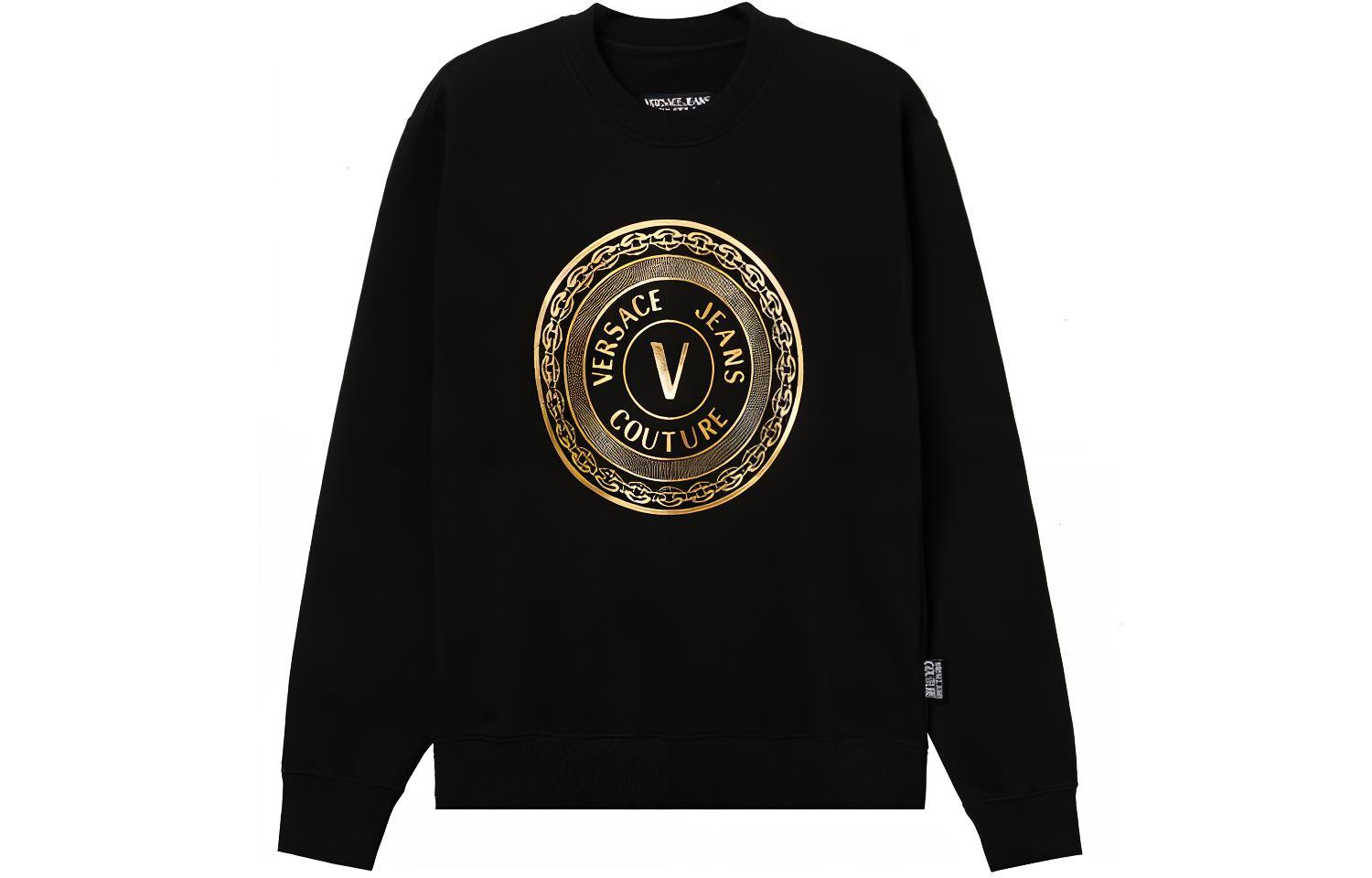 Versace Round Chain Logo Pullover Sweatshirt Men’s Black B7GZA7TX-30318-K42