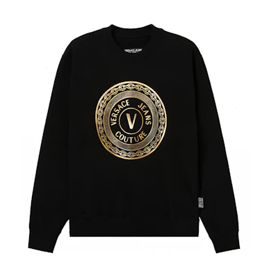 Versace Round Chain Logo Pullover Sweatshirt Men’s Black B7GZA7TX-30318-K42