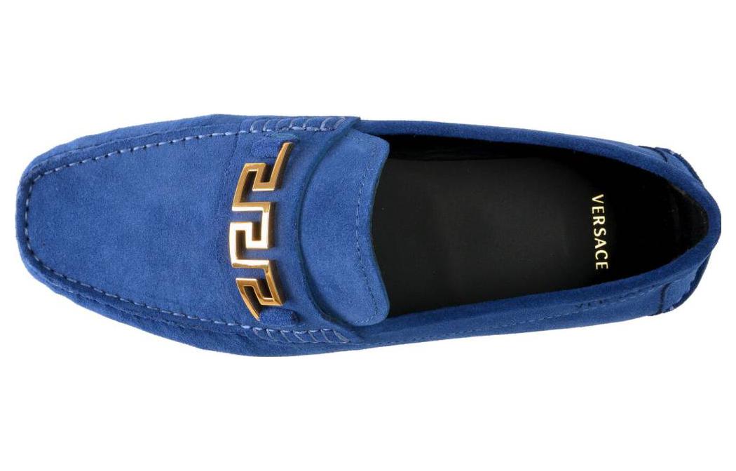 Versace Round Toe Slip-On Loafers 'Blue'