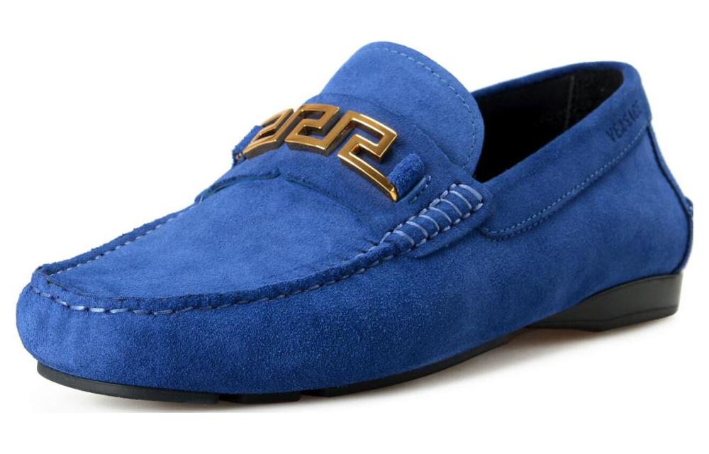 Versace Round Toe Slip-On Loafers 'Blue' 圖 2