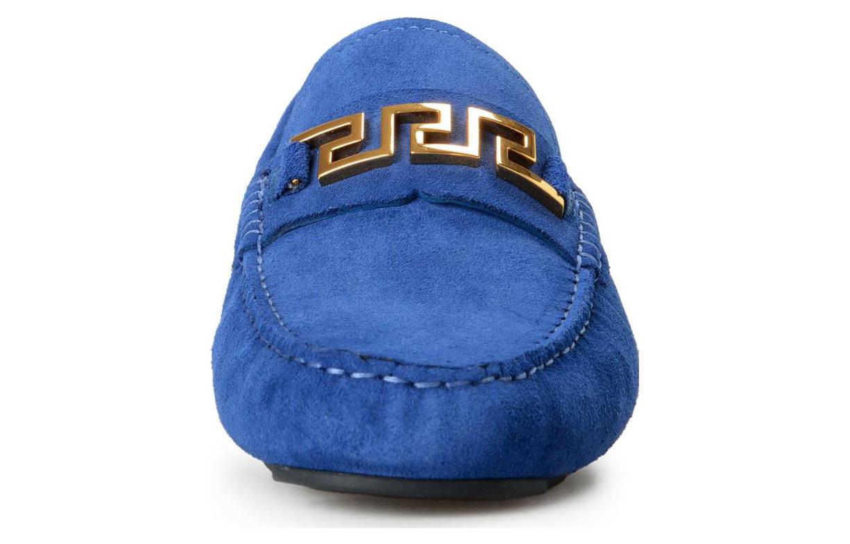 Versace Round Toe Slip-On Loafers 'Blue' 圖 4