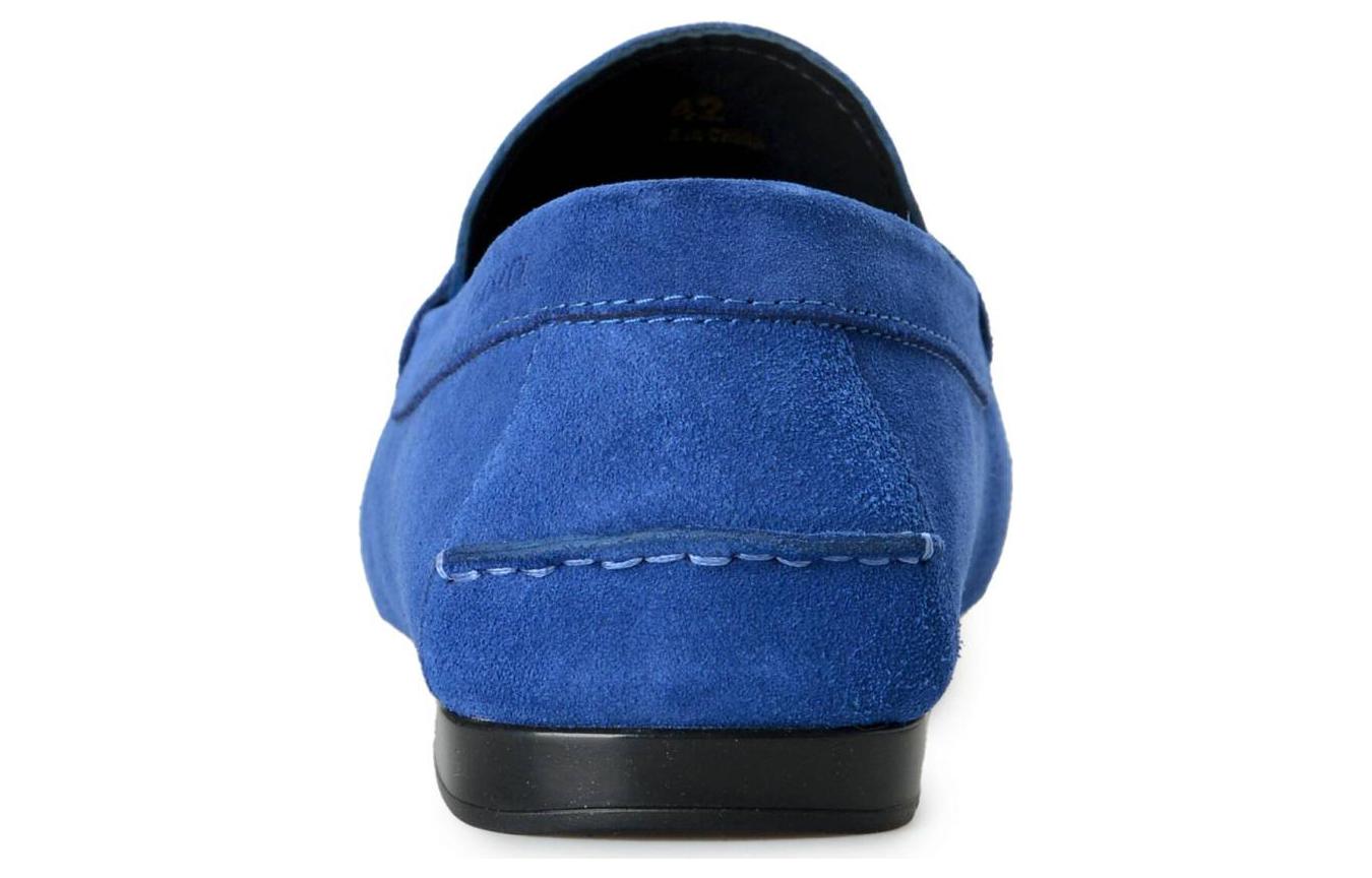 Versace Round Toe Slip-On Loafers 'Blue' 圖 5