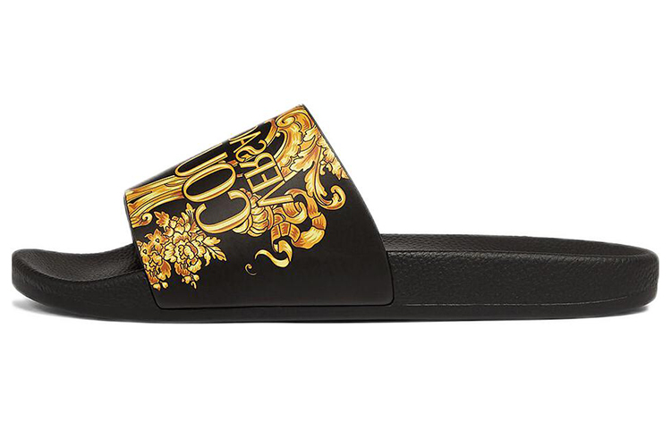 Versace Rubber Logo Print Slide 'Black'