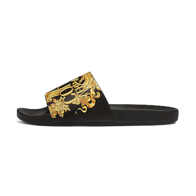 Versace Rubber Logo Print Slide 'Black'