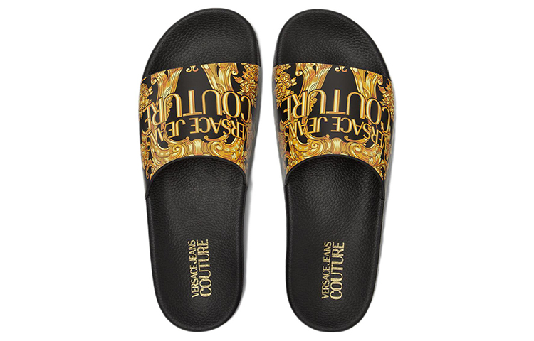 Versace Rubber Logo Print Slide 'Black' 圖 3