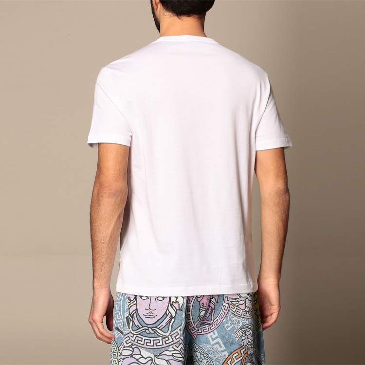 VERSACE Signature Embroidered Cotton Crewneck T-Shirt White A84828-A228806-A2048 圖 6