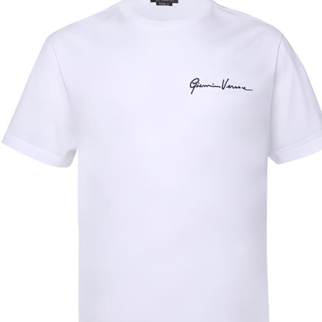 VERSACE Signature Embroidered Cotton Crewneck T-Shirt White A84828-A228806-A2048 圖 7