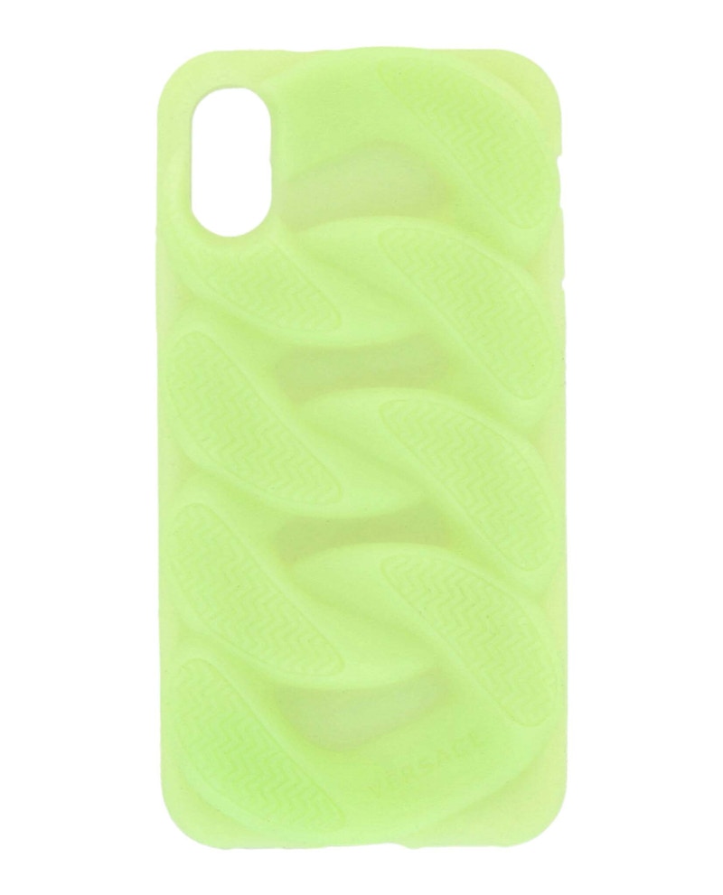 Versace Silicone Chain Reaction iPhone x Case Yellow