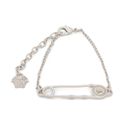 VERSACE Silver Bracelet with Solid Design and Metal Finish. 10163851A00620