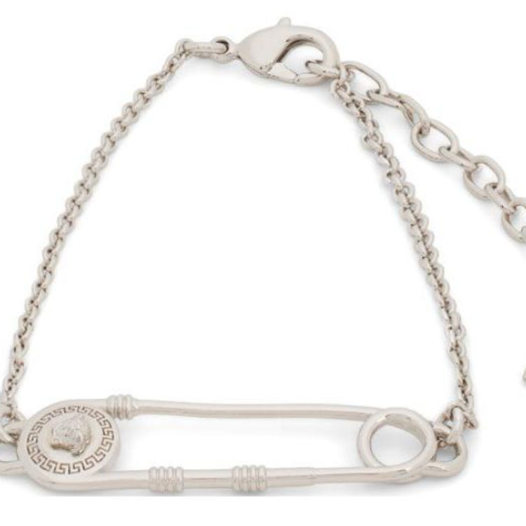 Shop VERSACE Silver  Bracelet with Solid Design and Metal Finish. 10163851A00620