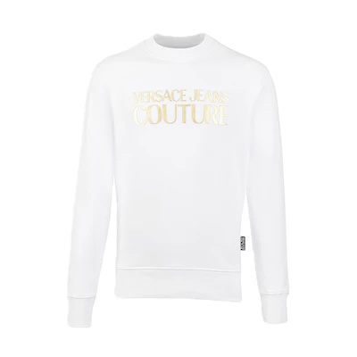 Versace Simple Long-Sleeve Sweatshirt White B7GZA7TQ-30318-K41
