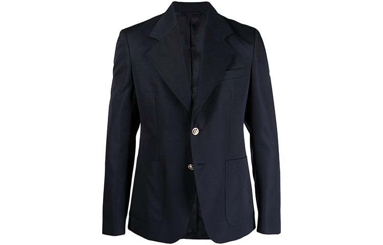 Order 버버리 싱글 브레스티드 블레이저 노치 라펠 다크 블루 A88820-1F00737-1U040