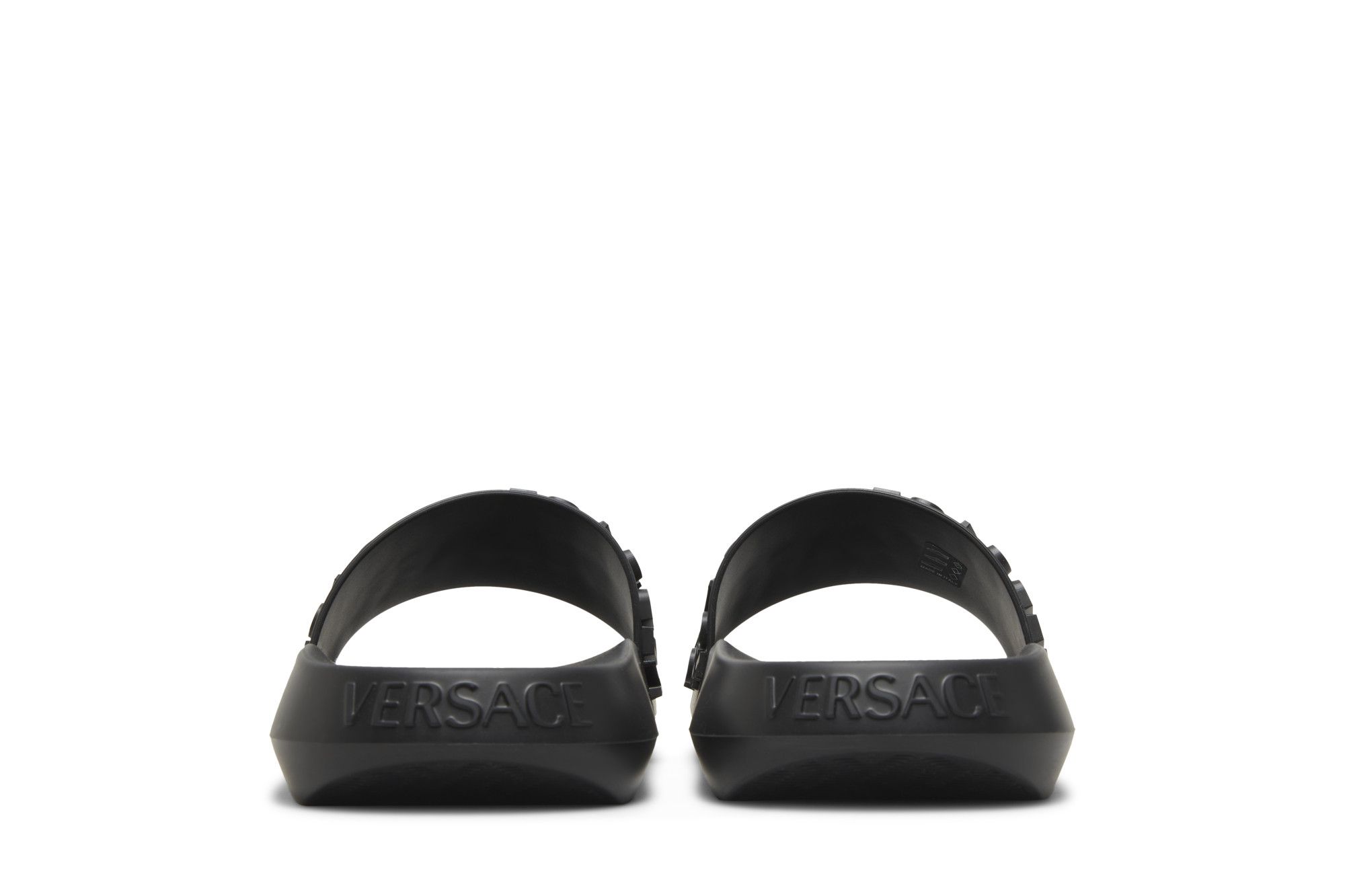 Sizing Versace Selipar 'Allover Logo - Hitam' 1008730-1A05628-1B000