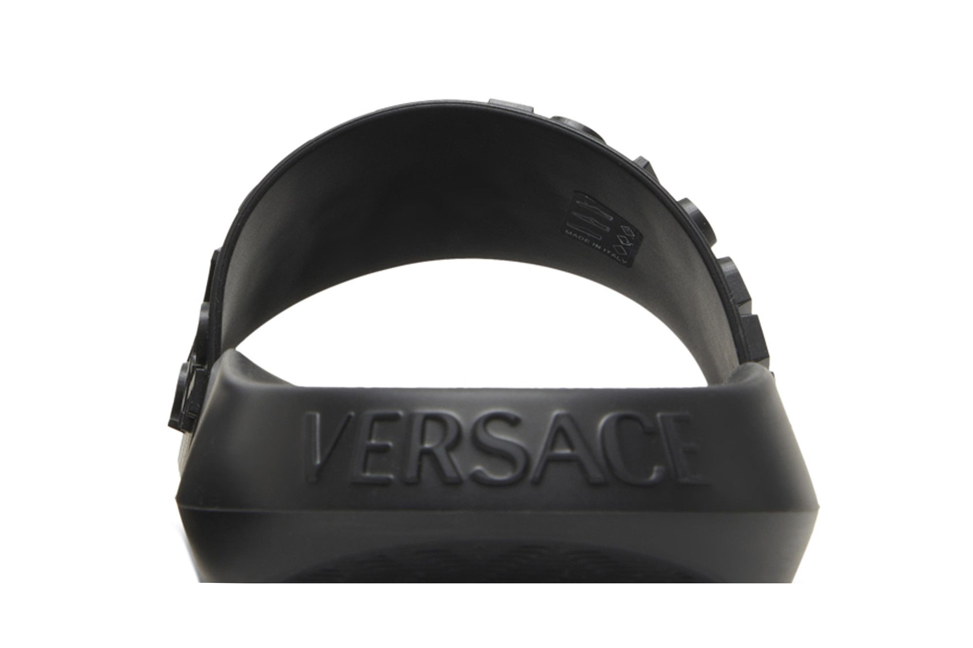 Cheap Versace Selipar 'Allover Logo - Hitam' 1008730-1A05628-1B000