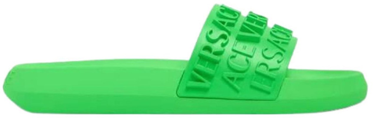 Versace Selipar 'Logo Keseluruhan - Hijau Terang' 1008730-1A07015_1GE90 Order Versace Selipar 'Logo Keseluruhan - Hijau Terang' 1008730-1A07015_1GE90
