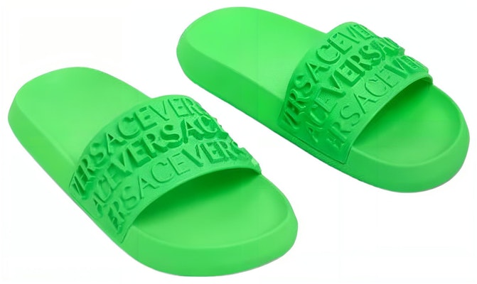 Versace Selipar 'Logo Keseluruhan - Hijau Terang' 1008730-1A07015_1GE90 Purchase Versace Selipar 'Logo Keseluruhan - Hijau Terang' 1008730-1A07015_1GE90