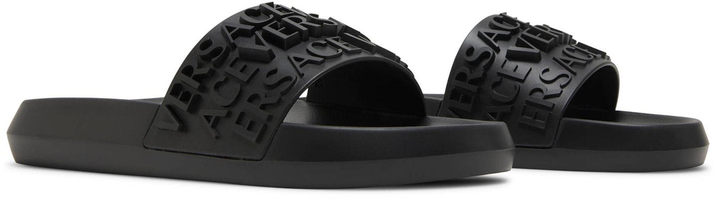 范思哲 黑色滿版Logo拖鞋 1008730-1A05628-1B000 Cheap 范思哲 黑色滿版Logo拖鞋 1008730-1A05628-1B000