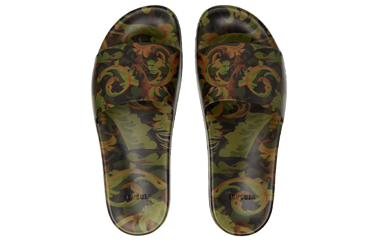 Order 范思哲拖鞋“迷彩巴洛克印花 - 卡其色” DSU6516-1A00876-5K000