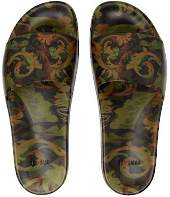 范思哲拖鞋“迷彩巴洛克印花 - 卡其色” DSU6516-1A00876-5K000 Order 范思哲拖鞋“迷彩巴洛克印花 - 卡其色” DSU6516-1A00876-5K000