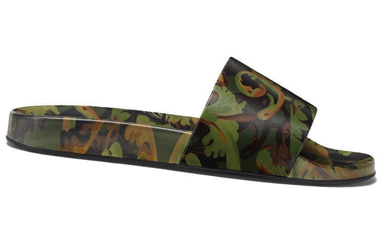 Lookbook 范思哲拖鞋“迷彩巴洛克印花 - 卡其色” DSU6516-1A00876-5K000