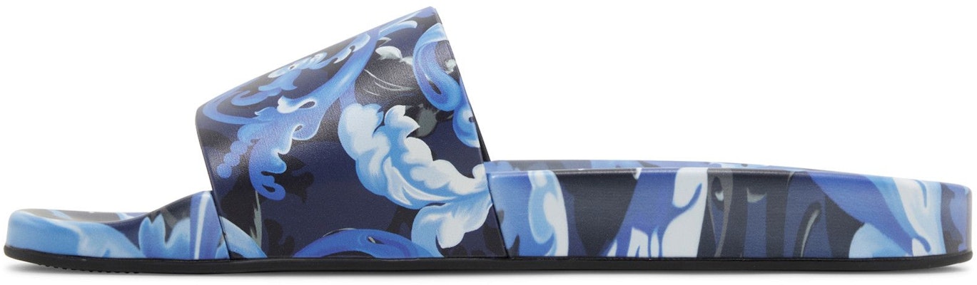 VERSACE 范思哲 Baroccoflage 印花拖鞋 藍色 Lookbook VERSACE 范思哲 Baroccoflage 印花拖鞋 藍色