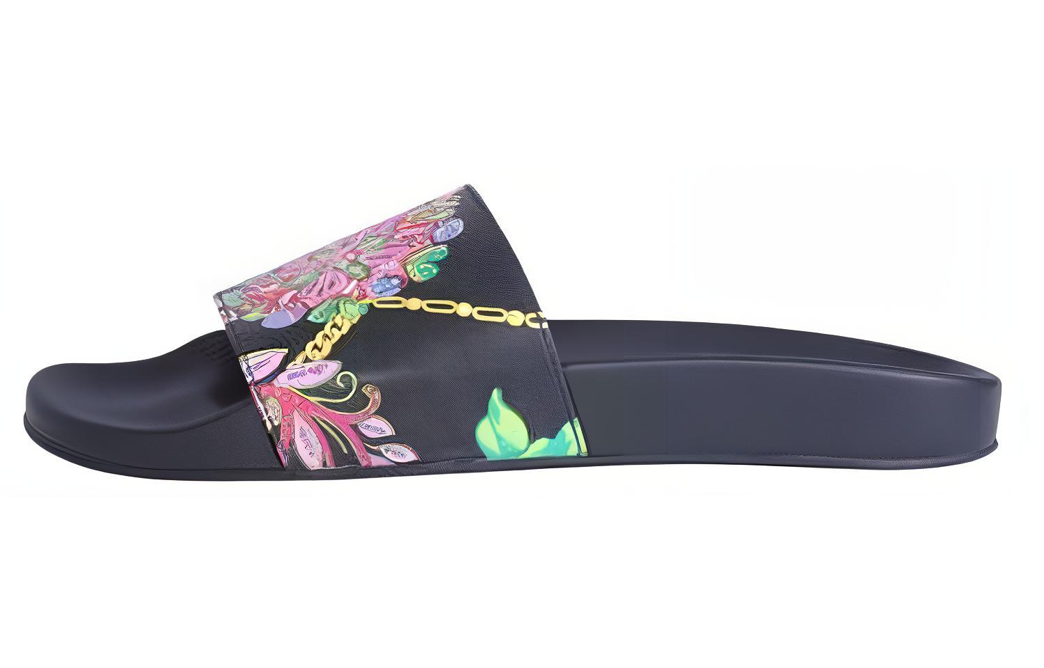 Buy Versace Selipar 'Hitam Bunga' DSU6210-D35VG-DNMC