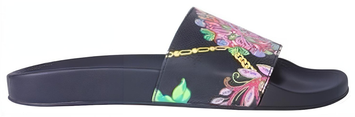 Versace Selipar 'Hitam Bunga' DSU6210-D35VG-DNMC Order Versace Selipar 'Hitam Bunga' DSU6210-D35VG-DNMC