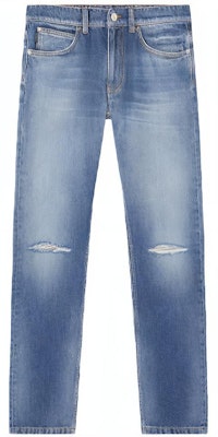 VERSACE Slim Fit Distressed Straight Jeans Blue. 1000578-1A00544-2D110 Buy VERSACE Slim Fit Distressed Straight Jeans Blue. 1000578-1A00544-2D110