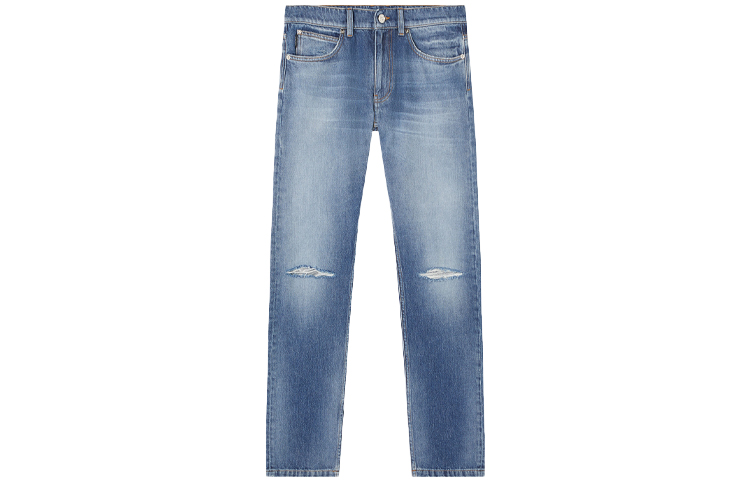 Order VERSACE Slim Fit Distressed Straight Jeans Blue. 1000578-1A00544-2D110