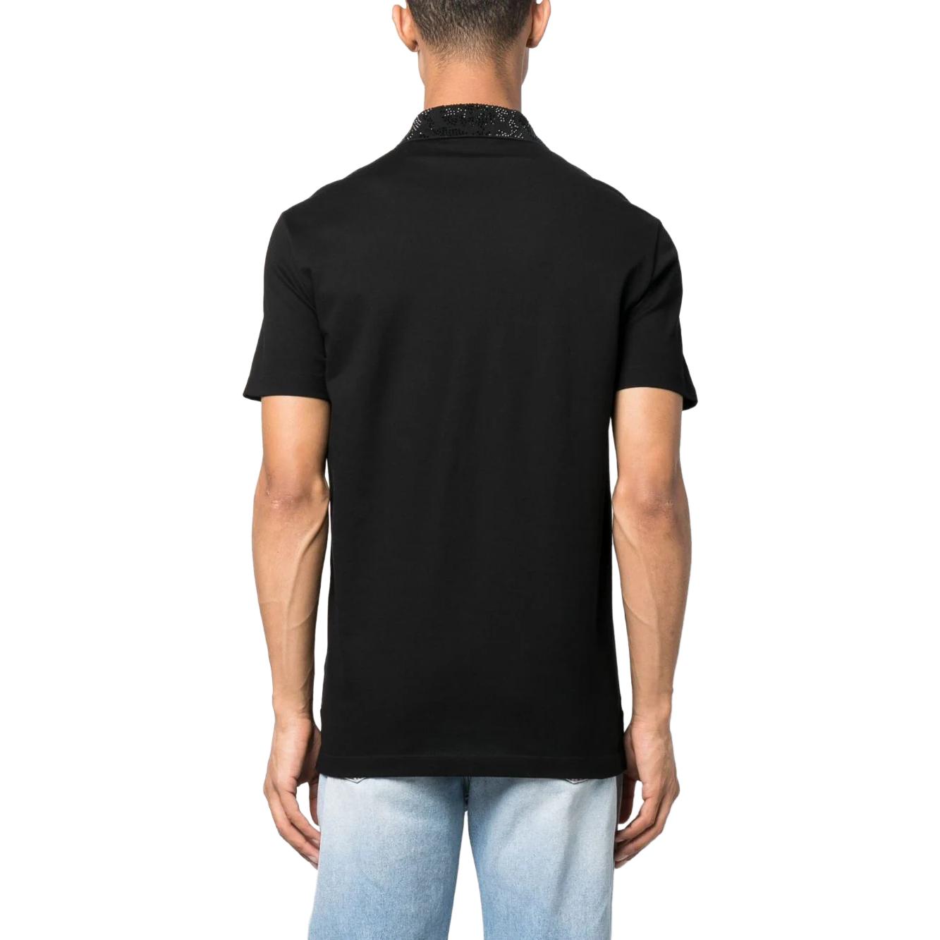 VERSACE Slim Fit Embellished Casual Polo Shirt for Men - Black 1010612-1A07648-1B000 圖 4