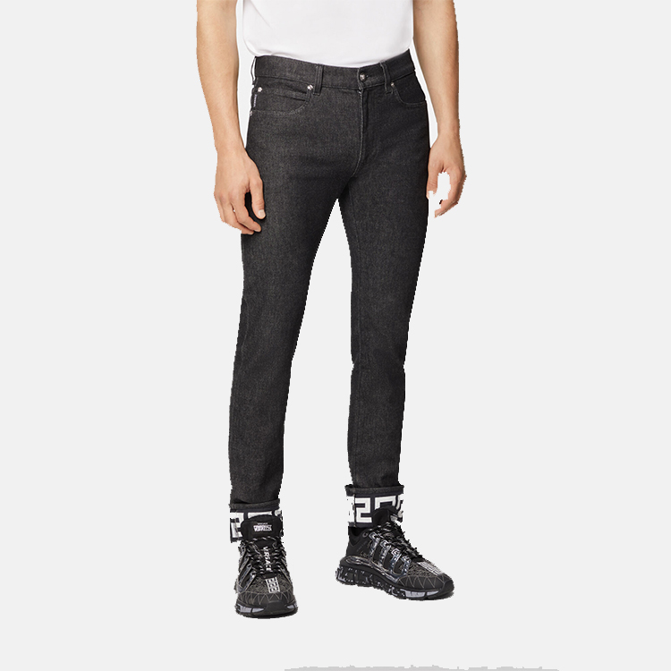 Details for VERSACE Vaqueros Slim Fit Negro con Dobladillo Diseño Llave Griega A86056-1F00655-1D040