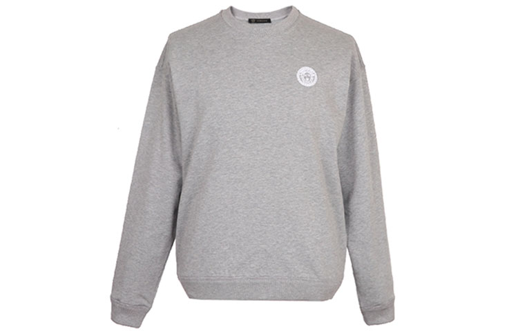 Versace Small Logo Crewneck Pullover Sweatshirt Gray A83550-A227994-A809