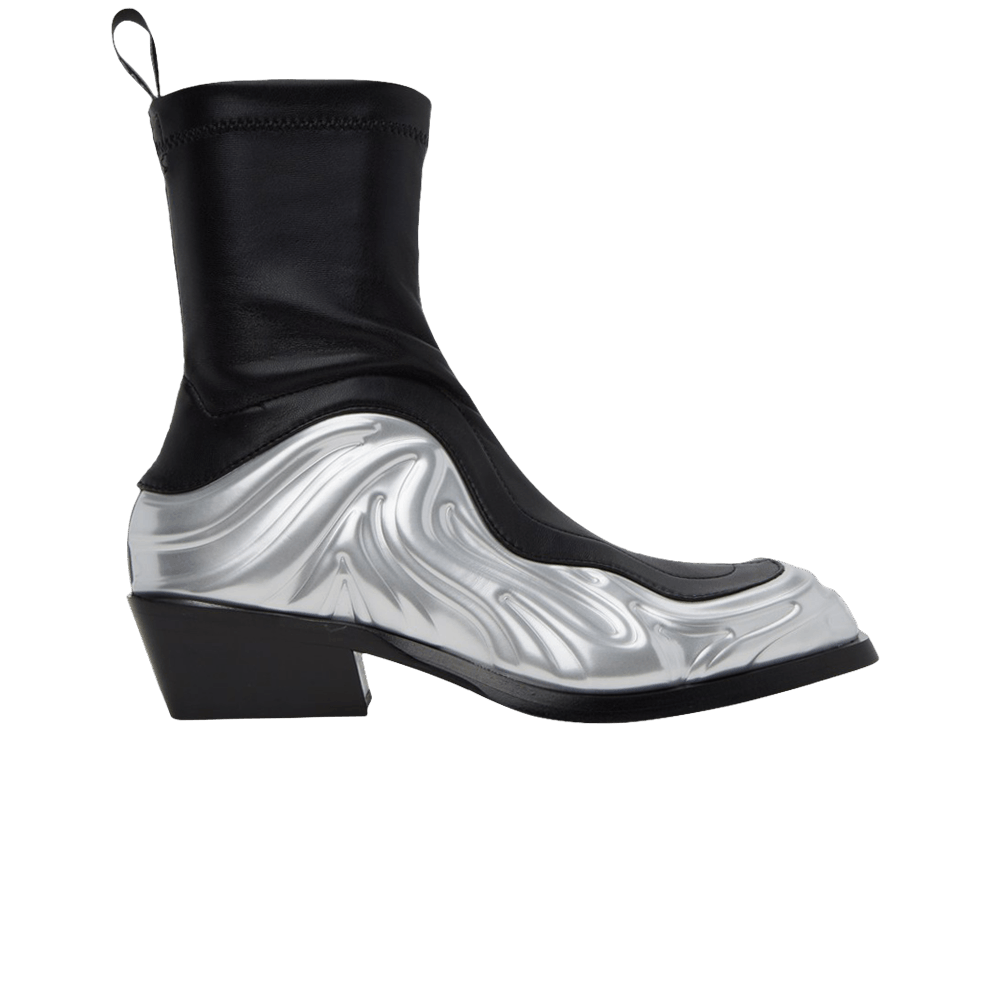 Buy ヴェルサーチ ソラーレ ブーツ シルバー/ブラック 1011425-1A08886-2B060