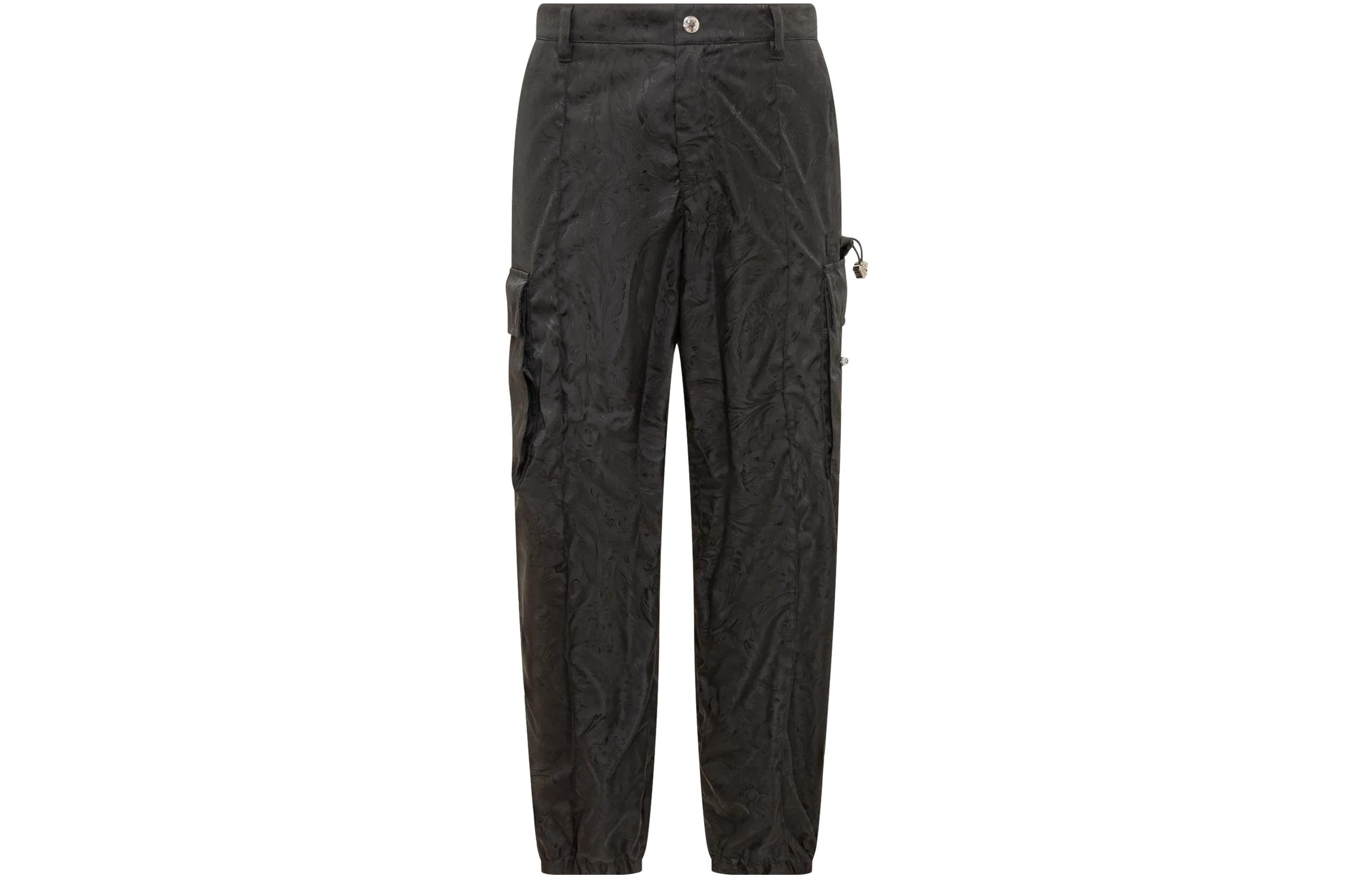 Order VERSACE Solid Color  Black Zipper Casual Pants 1010729-1A07676-1B000