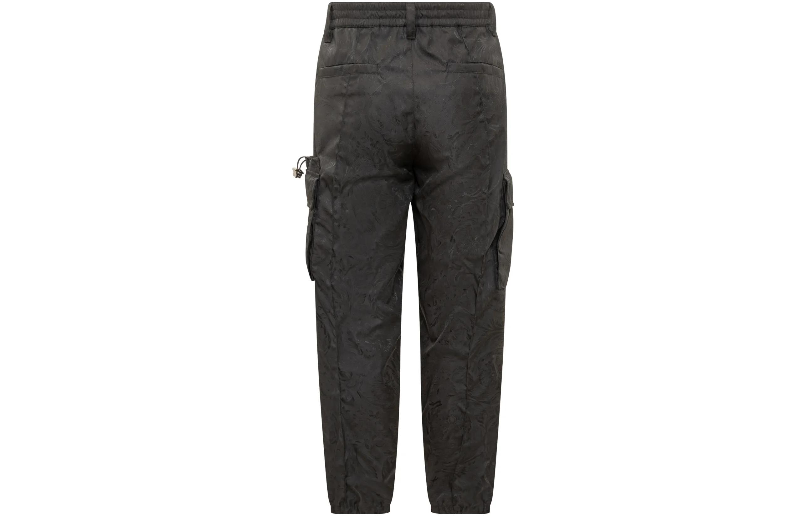 Lookbook VERSACE Solid Color  Black Zipper Casual Pants 1010729-1A07676-1B000