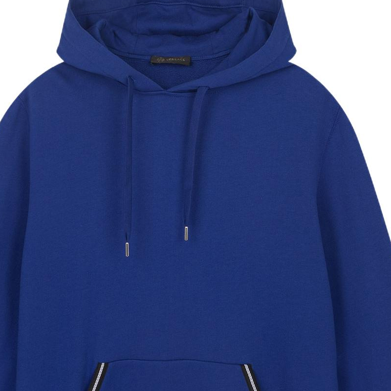 VERSACE Solid Color Logo Print Drawstring Hoodie Blue A81512S-A234889-A124 圖 7