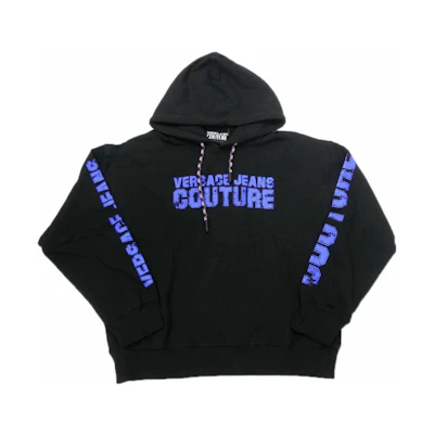 Versace Solid Color Logo Print Sweatshirt Black 73GAI3C8-F0002-899