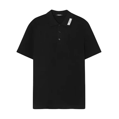 Versace Solid Color Polo Collar Short Sleeve Polo Shirt Men’s Black 1013906-1A11276-1B000