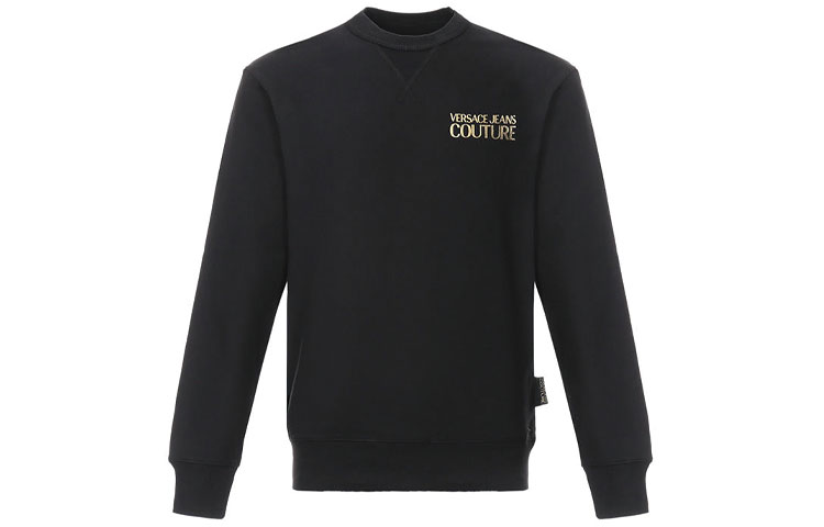 Versace Solid Color Pullover Crewneck Sweatshirt Black B7GVA7FB-13956-899
