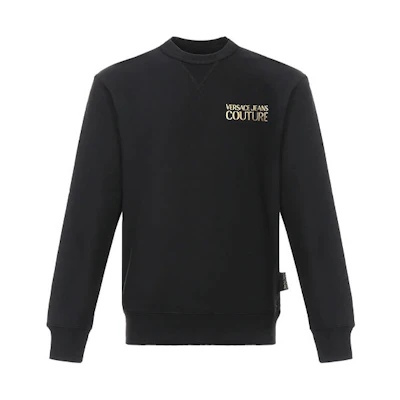 Versace Solid Color Pullover Crewneck Sweatshirt Black B7GVA7FB-13956-899