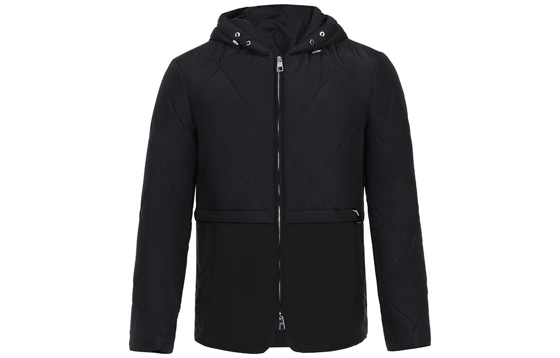 Versace Solid Color Zip-Up Hoodie Jacket Black V500310-VT00581-V1008