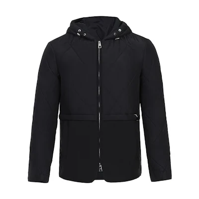 Versace Solid Color Zip-Up Hoodie Jacket Black V500310-VT00581-V1008