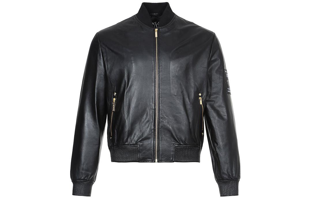 Versace Solid Color Zip-Up Jacket - Black ECGUA9T6-25017-899
