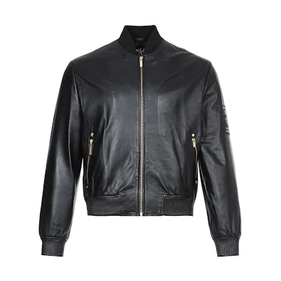 Versace Solid Color Zip-Up Jacket - Black ECGUA9T6-25017-899