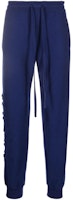 VERSACE Solid Drawstring Logo Tapered Casual Pants Blue 1001304A235893-1U600 VERSACE Solid Drawstring Logo Tapered Casual Pants Blue 1001304A235893-1U600