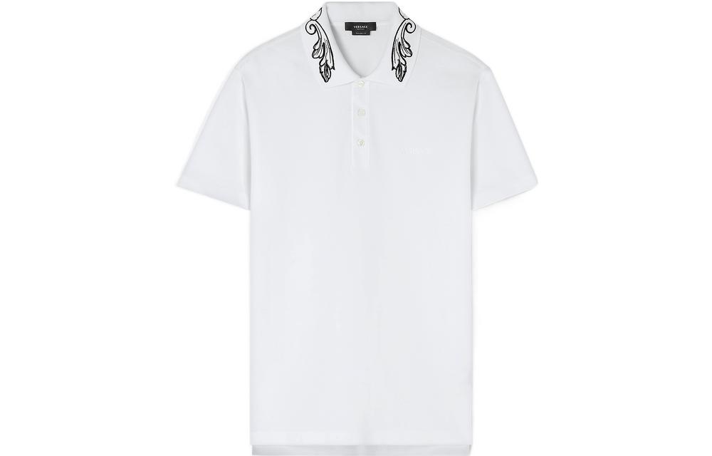 VERSACE Solid Embroidered Polo Shirt Short Sleeve  3078267 1006464-1A04464-1W000 圖 2