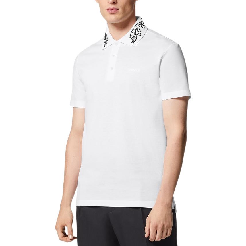 VERSACE Solid Embroidered Polo Shirt Short Sleeve  3078267 1006464-1A04464-1W000 圖 3