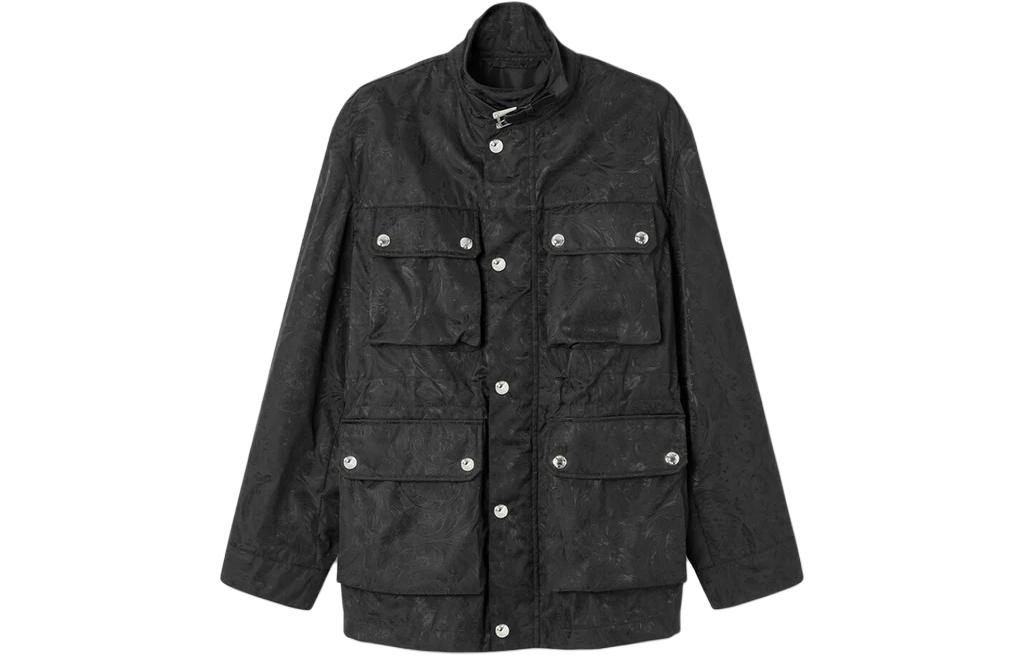 Versace Solid High-Neck Zip Jacket - Black 1012365-1A07676-1B000