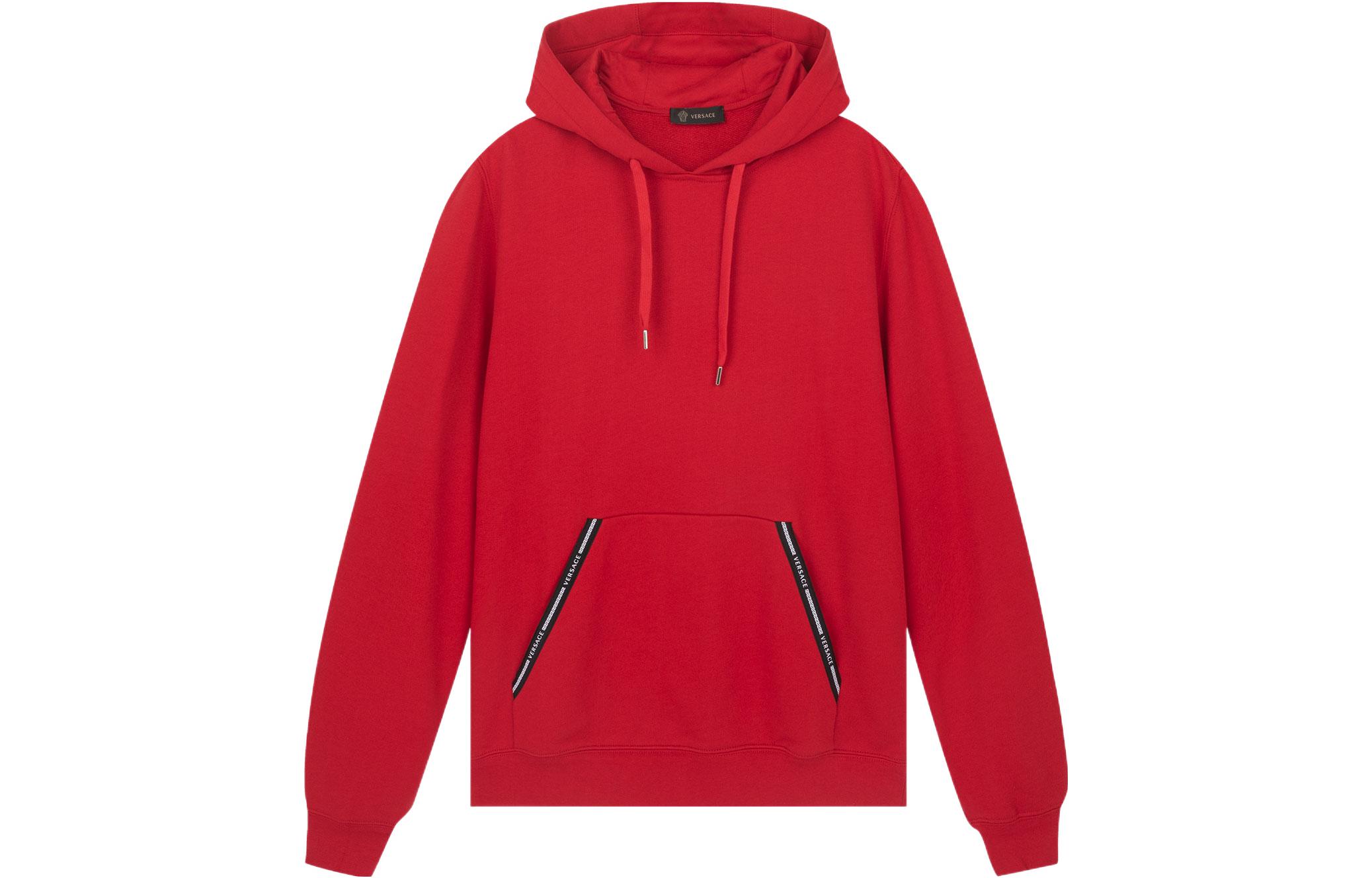 Versace Solid Logo Letter Print Red Hoodie for Men A81512S-A234889-A042